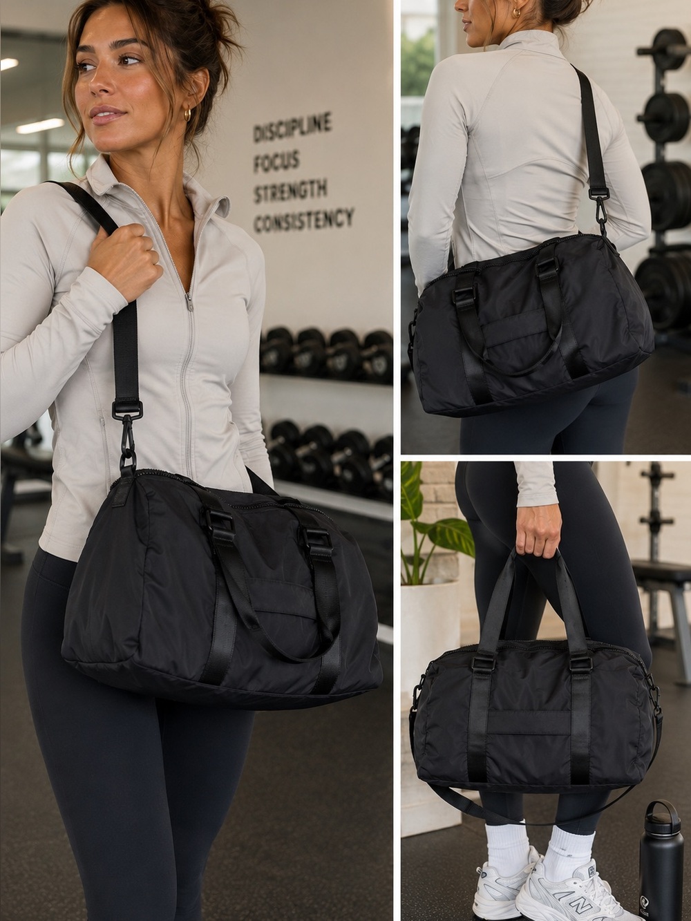 Everyday Nylon Gym Duffel Bag - Black